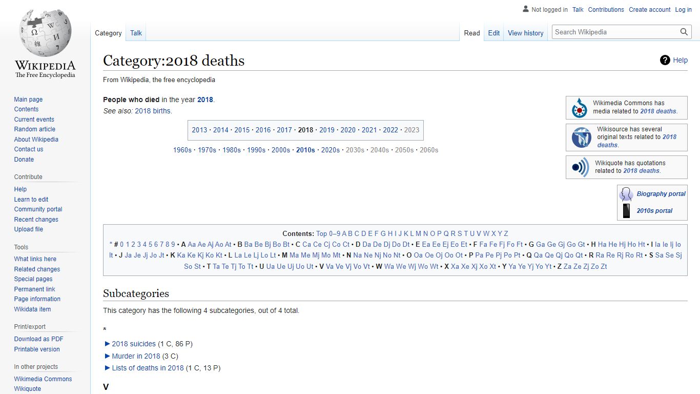 Category:2018 deaths - Wikipedia